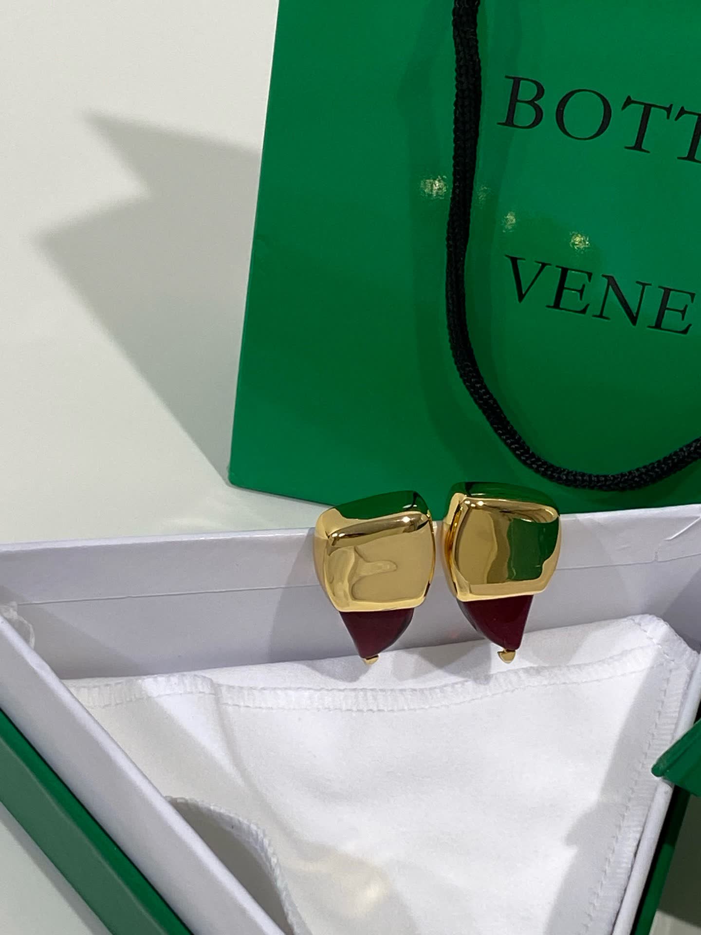 Bottega Veneta Gold Geometric Earrings